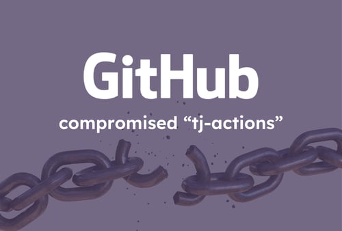 Illustration of a broken digital chain symbolizing a compromised GitHub Action and CI/CD supply chain security breach